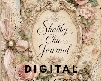 Shabby Chic Junk Journal Cover Set | Vintage Floral Front & Back Covers