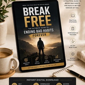 Break Bad Habits Ebook | Self Improvement, Discipline, Routines (Digital Download)
