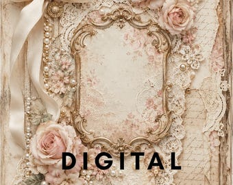 Lace Shabby Chic Junk Journal Kit | Digital Download