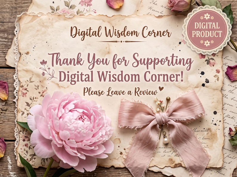 Pink Floral Junk Journal Kit, Shabby Chic Ephemera, Vintage Rose Pages (Digital Download) image 12