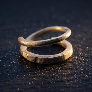 S925 Sterling Silver Double Layer Ring: Handmade Frosted Texture, Adjustable Open Band