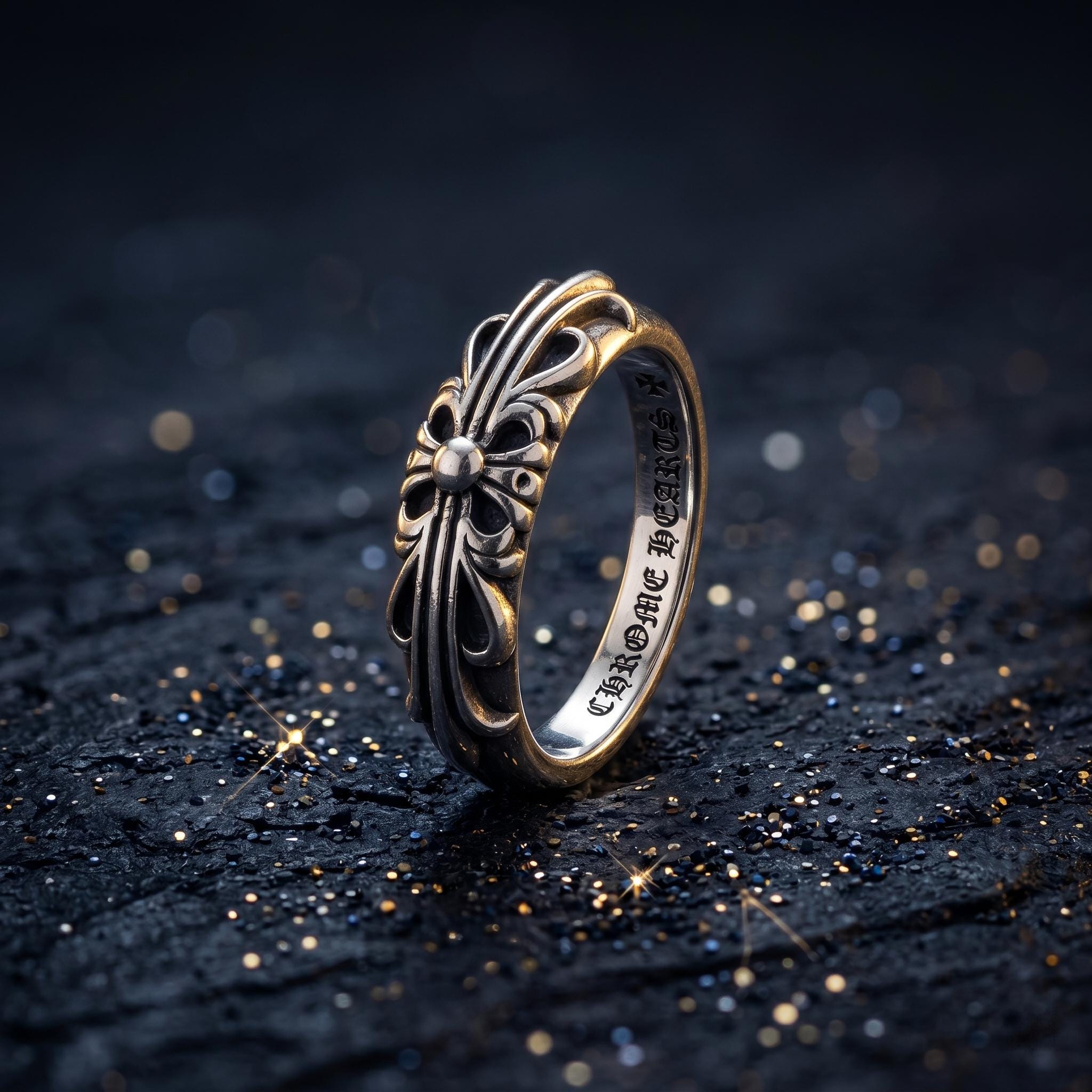 925 Silver Chrome Ring - Etsy
