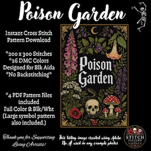 Giftträdgården Gotiskt Botaniskt Korsstygnsmönster PDF
