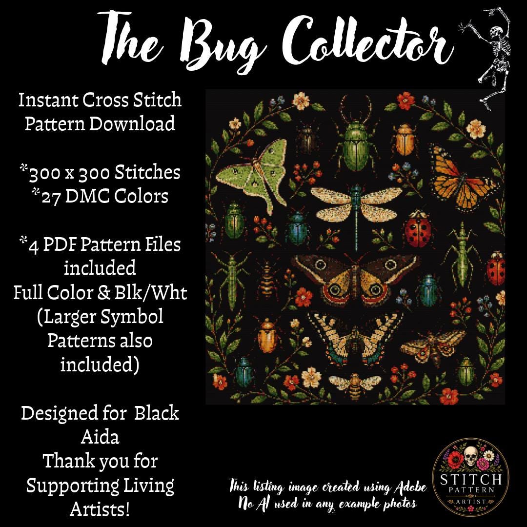 The Bug Collector Cross Stitch Pattern PDF - Etsy