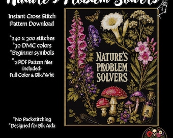 Nature's Problem Solvers-Poison Garden Botanical Cross Stitch Pattern PDF