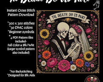 Gothic Wedding Cross Stitch Pattern PDF Download