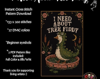 I Need About Tree Fiddy – Funny Goose Cross Stitch Pattern PDF