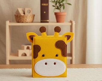 Libro de actividades de fieltro con forma de jirafa: juguete de viaje Montessori para niños pequeños, regalo educativo para desarrollar la motricidad fina.