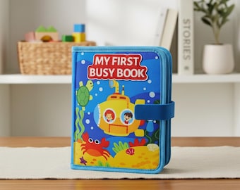 Libro de actividades Montessori sobre el océano para niños pequeños, juguete sensorial de fieltro con temática marina, juguete educativo de viaje.