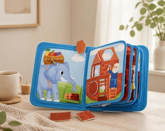 Libro sensorial Montessori El Arca de Noé, juguete sensorial de fieltro para niños pequeños, libro de viaje para desarrollar la motricidad fina.