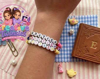 Custom Friendship Bracelet, Custom Letter Bead Bracelet, Aesthetic Colorful Jewelry, Y2K Style Stacking Bracelet.