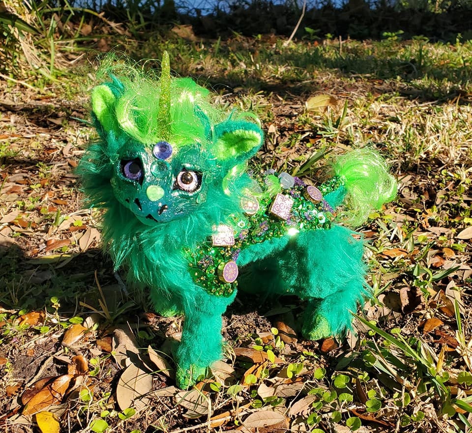 SPRING the Baby Kirin Unicorn Posable Art Doll