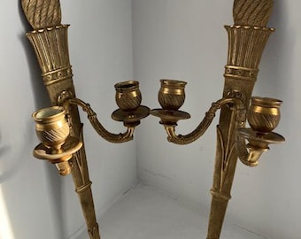 Antique 19th Century French Gilt-Bronze "Quiver" Sconces (pair)