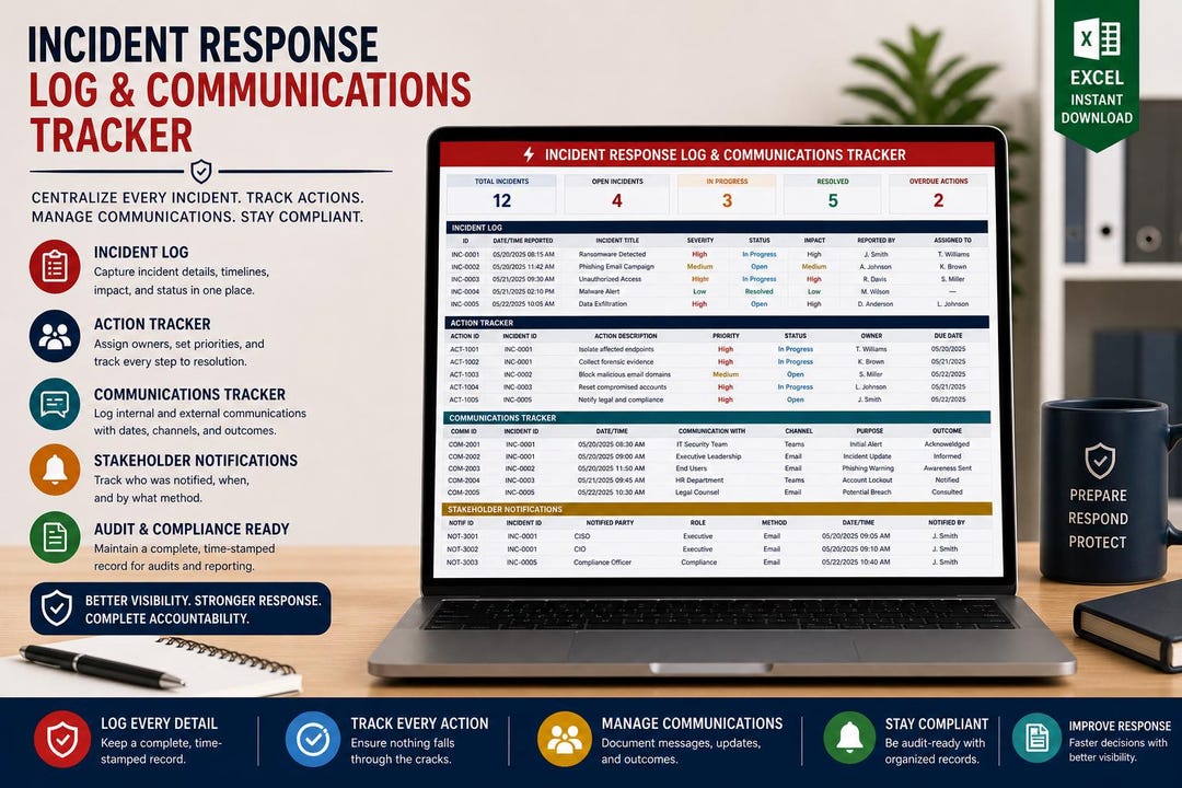 Incident Response Log & Communications Tracker | Regulatory ...