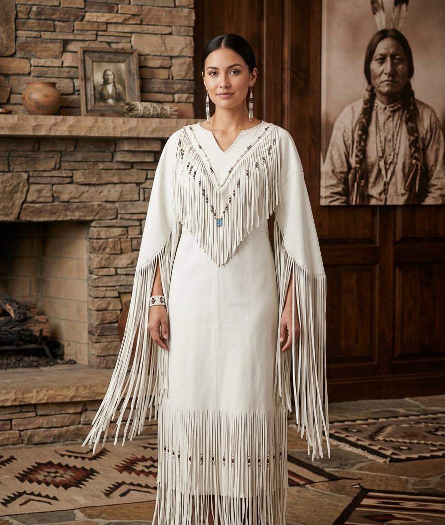 native outsider white long sleeve dress Anais Dress