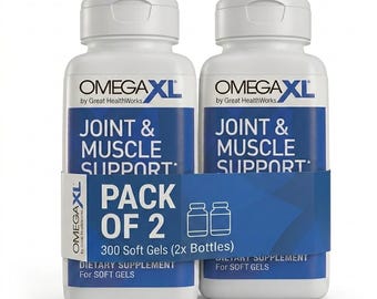OmegaXL Joint & Muscle Support, Green Lipped Mussel Oil, 300 Soft Gels (2 Pack)