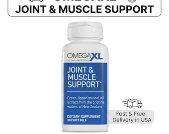 OmegaXL Joint & Muscle Support, Green Lipped Mussel Oil, 300 Soft Gels (1 Pack)