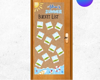 Sommer Bucket List Painted Banner Vorlage: Bearbeitbare Kraftpapier Sommerfotos Aktivitätsanzeige