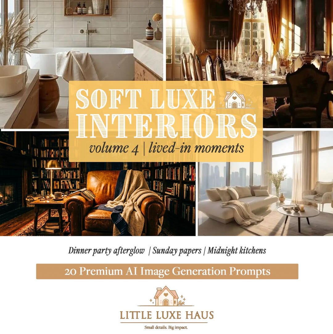 Soft Luxe Interiors AI Prompts • Lived-in Luxury Miniature Rooms ...