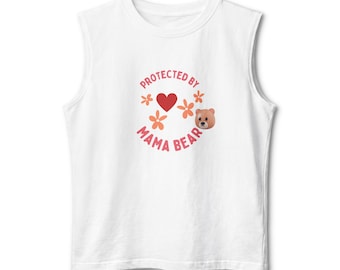 Débardeur Protected By Mama Bear | Motif floral coeur et ours