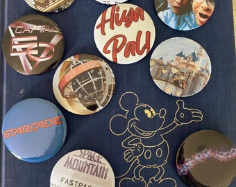 Assorted Disney Inspired Buttons | Disneyland Nostalgia