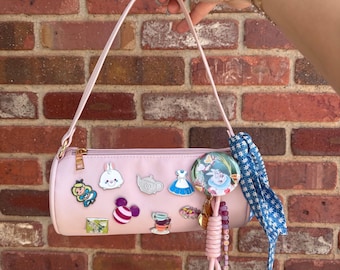 Alice in Wonderland Inspired Ita Bag | Pink Pin Purse with Official Disney Trading Pins