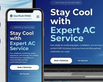 HVAC Service Website Template with Live Editor | Editable Hvac HTML Website | Air Conditioning Business Website Template Download HTML Site