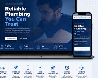 Plumber Service Website | Responsive Plumbing HTML Template with Live Editor