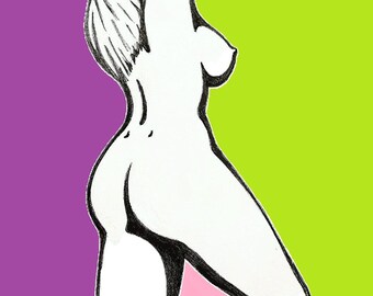 Estiramiento matutino en morado, rosa y verde.