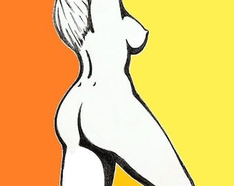 Estiramiento matutino en naranja y amarillo.