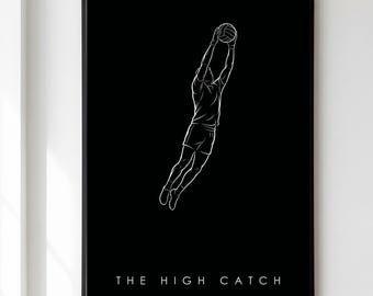 GAA Print, Gaelic Football Wall Art, High Catch Poster, Irish Sport Decor, GAA Football Lover Gift