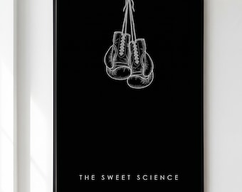 Boxing Print, Boxing Gloves Wall Art, Sweet Science Poster, Gym Decor, Boxer Fighter Lover Gift