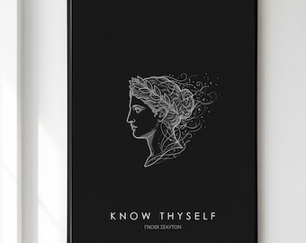 Know Thyself Print, Greek Philosophy Wall Art, Ancient Wisdom Poster, Stoic Decor, Gnothi Seauton Gift