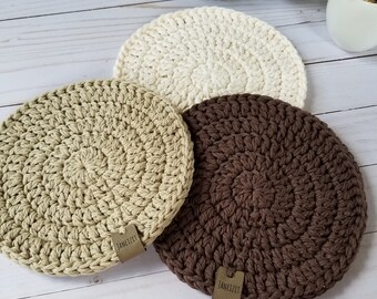 Crochet Hot Pad, Crochet Potholder, Hot Pad Trivet, Hot pad for the Kitchen, Housewarming Gift first home, Pot Holders, Boho Pot Holders