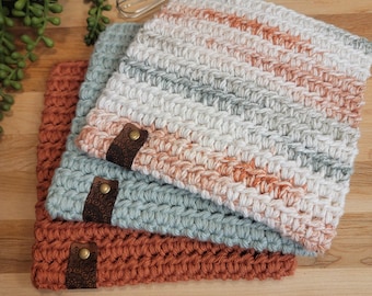 Extra Thick Crochet Cotton Potholder, Farmhouse Kitchen Trivet, Heat Resistant Handmade Decor