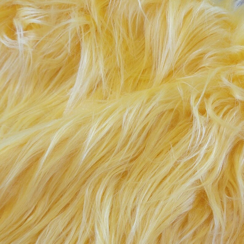 Yellow Faux Fur Fabric 5x5 and 6x6 Craft Squares Yellow Fur Etsy