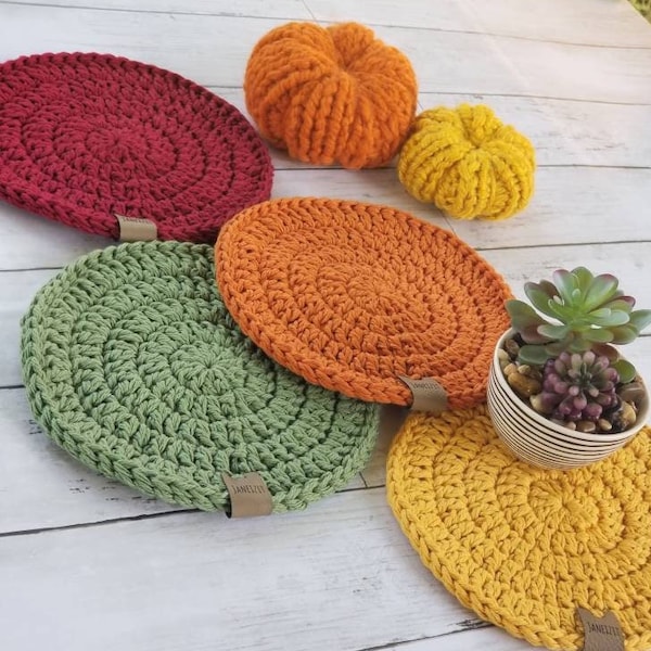 Crochet Hot Pad, Crochet trivet, Autumn Decor, Crochet Thanksgiving decor, Hot Pad Trivet, Hot pad for the Kitchen, Housewarming Gift