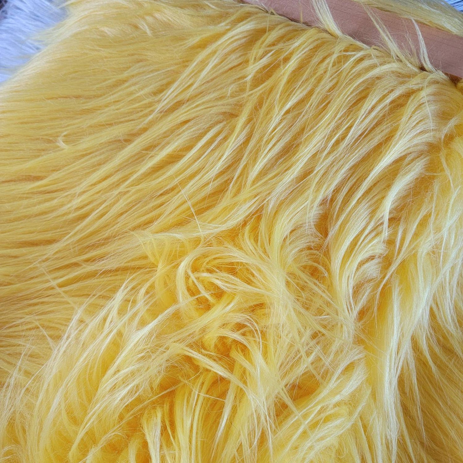 Yellow Faux Fur Fabric 5x5 and 6x6 Craft Squares Yellow Fur Etsy