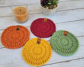 Crochet Coasters, Crochet Coaster Set of 2, Cotton Coasters, Housewarming Gift, Boho Decor, Modern Coaster Set, Newlywed gift, Gift set