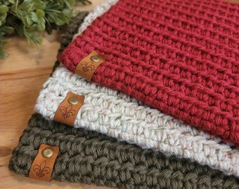 Extra Thick Handmade Crochet Cotton Potholder, Farmhouse Kitchen Trivet, USA Heat Resistant