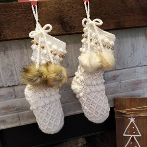 Crochet Christmas Stocking Pattern: Textured Boho Design (PDF Download)