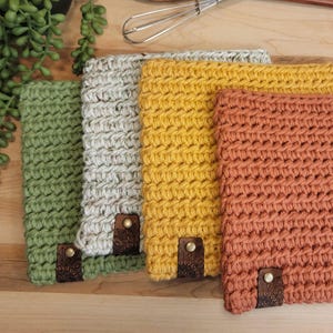 Extra Thick Crochet Cotton Potholder, Farmhouse Kitchen Trivet, Heat Resistant Handmade Potholder
