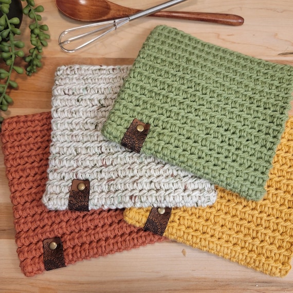 Extra Thick Hot Pad, Kitchen Trivet, Crochet Cotton Potholder, Farmhouse Decor, Heat Resistant Potholder, Handmade Gift