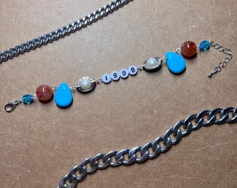 friendship bracelet "1998" silver adjustable jewelry