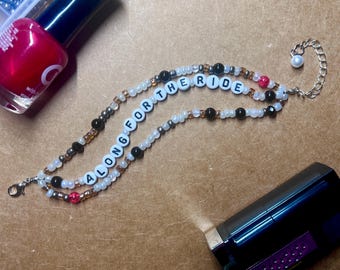 friendship bracelet "along for the ride" three string adjustable silver jewelry