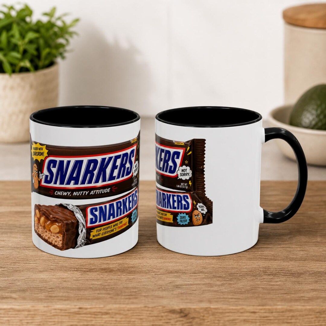 Snarkers Candy Bar Wrapper Mug | Coffee Mug (11oz, 15oz Accent) - Etsy
