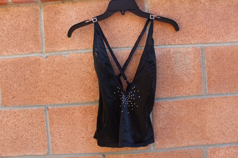 Black rhinestone top