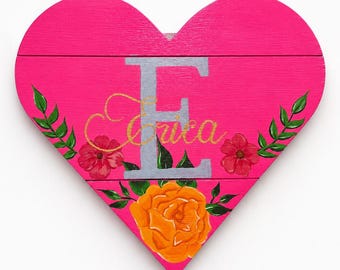 Personalized Wooden Heart Name Sign