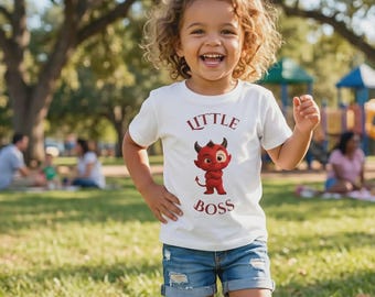 Little Boss Toddler Tee | Red Devil Graphic Shirt, Cheeky Kids Apparel