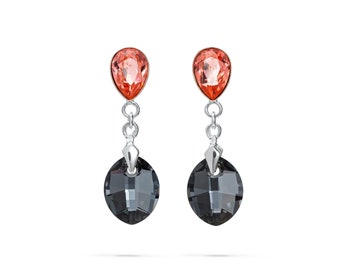 elegant dangle black orange ® earrings